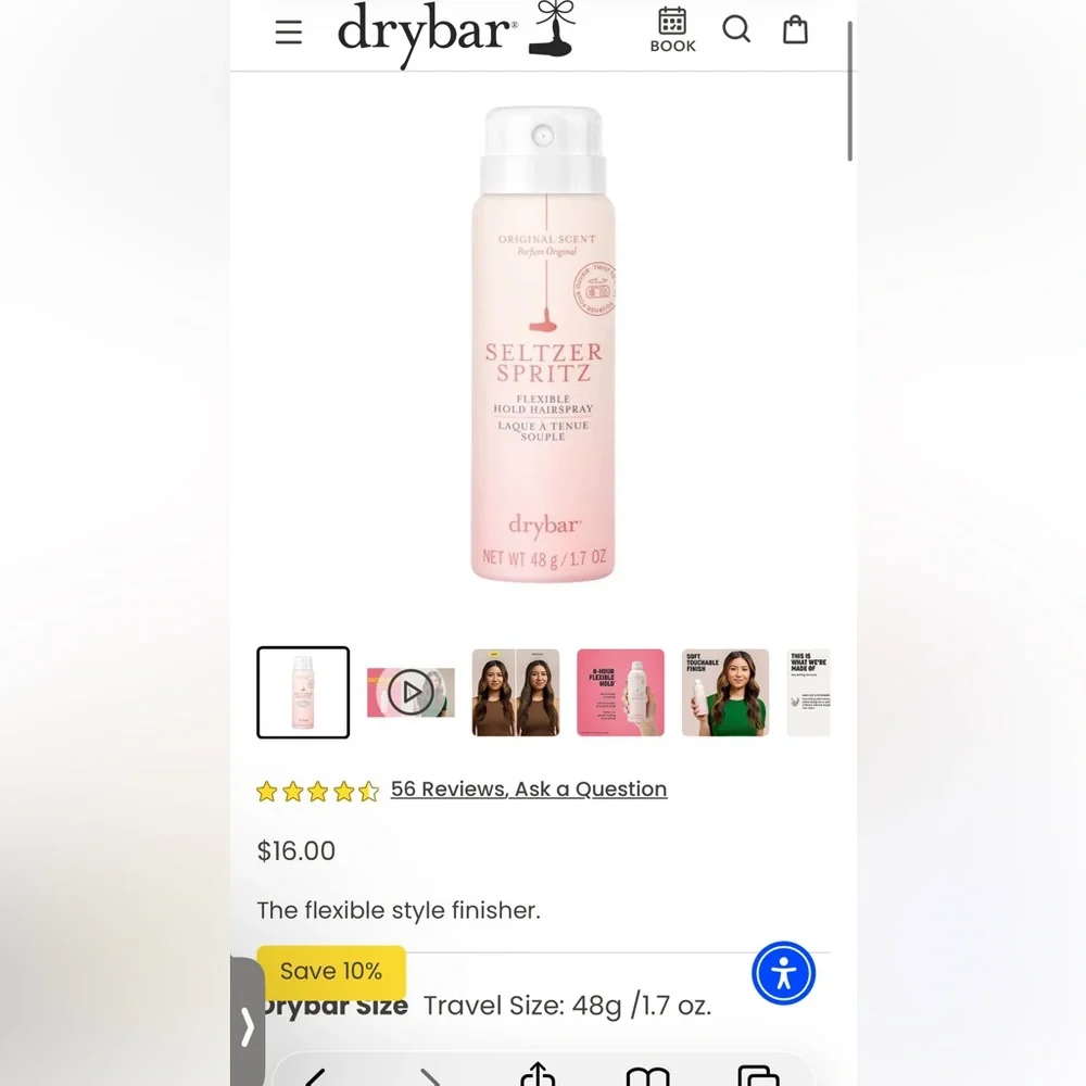 Drybar Travel Size Seltzer Spritz Flexible Hold Hairspray